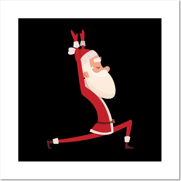 Funny Christmas Namasleigh Santa Believe Yoga Gift T-Shirt Wall Art by geekandgamerstore